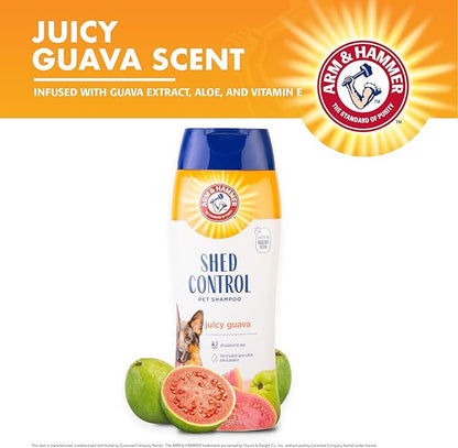 Arm & Hammer for Pets Shed Control Shampoo, Juicy Guava Scent | Professional Quality Dog Shed-Less Shampoo, De-Shedding Dog Shampoo, Free of Sodium Lauryl Sulfate & Parabens, 20 Fl Oz - 6 Pack