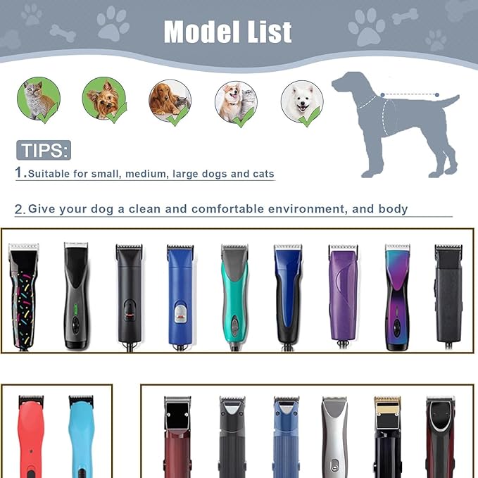 Wide Blades for Dog Grooming Blades Compatible with Andis,Oster A5,Wahl km10 Dog Clippers Stainless Steel Blades Blades for Animal Dog,Cat,Horse, (#4FW(9.5mm))