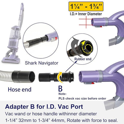 Upgrade Dog Hair Vacuum Attachment for Most Vacuum Cleaners, Pet Shedding Grooming Brush Tool Kit as Undercoat Deshedding Groomer with Long Extension Hose Adapters (Universal 1-1/4" to 1-3/4")