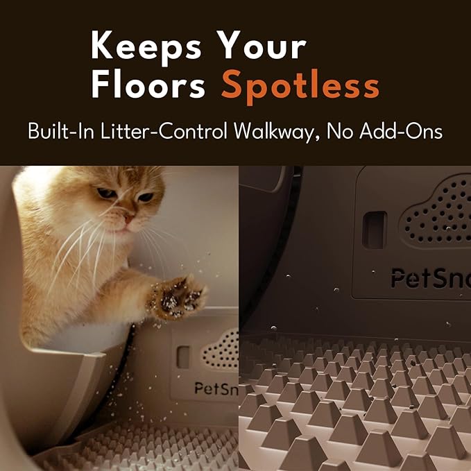 PetSnowy Self-Cleaning Automatic Cat Litter Box with Odor Control TiO2 System, Robot Litter Box with Auto-Packing, App Control, Large Cats & Multiple Cats (2025 Premium Version)