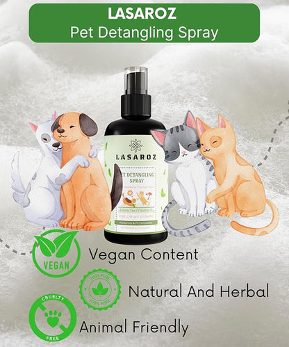 Pet Detailing Spray | Cat Dog Pet Easy Combing Spray | Green Tea and Vitamin E Moisturizer Pet Spray