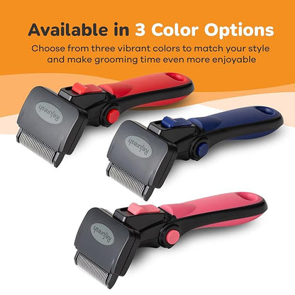 Deshedding Brush for Dogs & Cats - Small & Pink, Long Hair Grooming Tool, Dog Deshedding Brush, Cat Deshedding Brush, Lightweight Deshedding Tool for Shedding Control. Pet Deshedder.