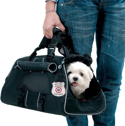 “Registered Service Dog” Identification Patch Tag | Clips on Service Dog Vest, Harness, Collar, Leash or Carrier | Includes Five Service Dog Handout Cards