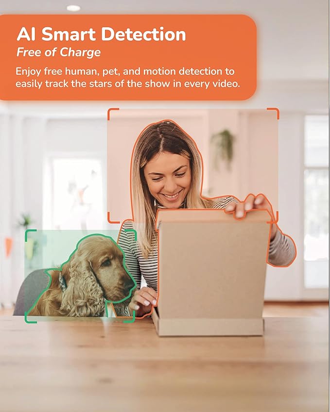 Sensforge 2 Pack Indoor Pan-Tilt Security Camera with SD Card for Pet/Kid/Home, 24/7 Recording, 5G/2.4G Wi-Fi, 2.5K Video and Image - Free Human Motion Pet Detection, NO Monthly fee
