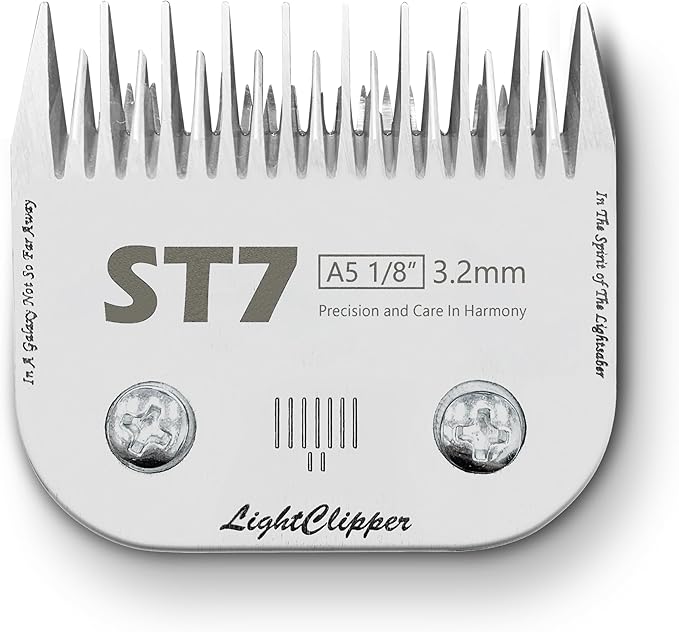 Detachable Ultra Edge Dog Clipper Blade - Constructed of Carbonized Steel, Resists Heat and Rust with Long-Lasting Sharp Edges - A5 Series (ST7: 1/8" (3.2MM))