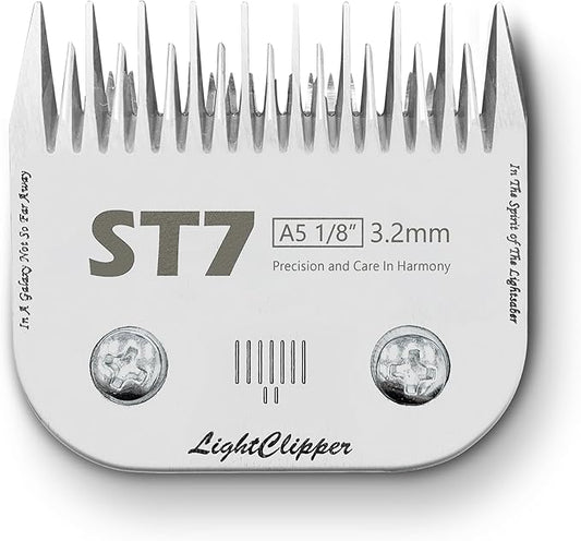 Detachable Ultra Edge Dog Clipper Blade - Constructed of Carbonized Steel, Resists Heat and Rust with Long-Lasting Sharp Edges - A5 Series (ST7: 1/8" (3.2MM))