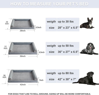 BFPETHOME Dog Beds Dogs, Orthopedic Dog Bed for Dogs,Big Waterproof Couch Pet Bed with Removable Washable Cover
