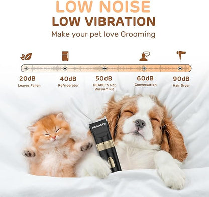 Dog Clippers for Grooming, Low Noise, Electric Quiet, Adjustable Clipper Comb, Rechargeable Cordless Dog Hair Clippers for Dogs Cats Pets, Black