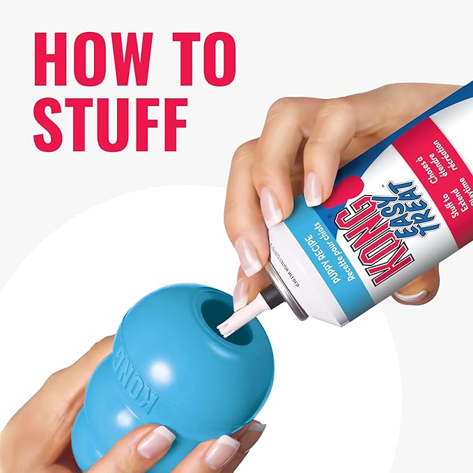 KONG Puppy - Natural Teething Rubber Chew Toy for Dogs - Stuffable Dog Toy for Extended Playtime - Chew & Fetch Toy for Puppies - for Medium Puppies - Blue