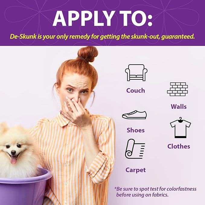 Odor Destroying Shampoo for Dogs, 32 oz. – Formulated with Powerful De-Greasers, Skunk Odor Remover for Pets, Carpet, Furniture and More – Removes Skunk Smell Fast