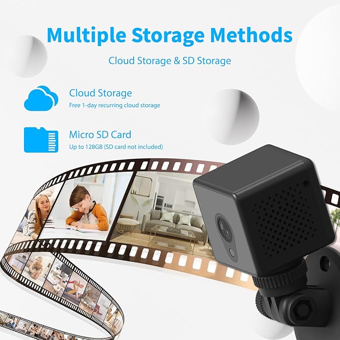 4K WiFi Mini Security Camera Wireless Indoor Home HD Small Outdoor Cameras Nanny Cam Portable Cams for House Pet Dogs Baby Office, Motion Detection Night Vision, Baby Monitor, App Control & SD Storage