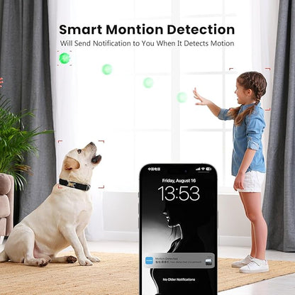 Pet Camera 360° Home Security Cameras with 2-Way Audio,Night Vision,Motion Detection,Dog Camera with Phone app,Pan/Tilt,Cloud & SD Card Storage,Compatible with Alexa/Google Home,2.4GHz WiFi,4 Pack