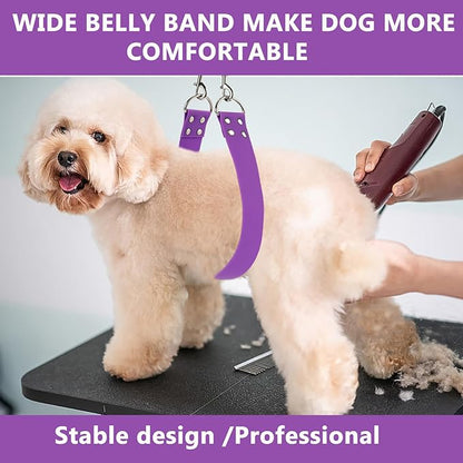 Pet Dog Grooming Belly Straps - Pet Dog Grooming Loops Black Groomer Belly Support Band Wide Waterproof Strong PVC Belly Loop Grooming Restraint for Pet Bathing Grooming (Black-Short)