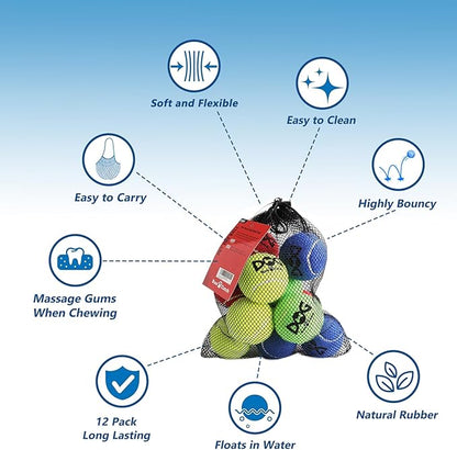 Tennis Ball for Dog Pack of 50 Colorful Easy Catching Pet Dog Ball (2.5inch-4colors)