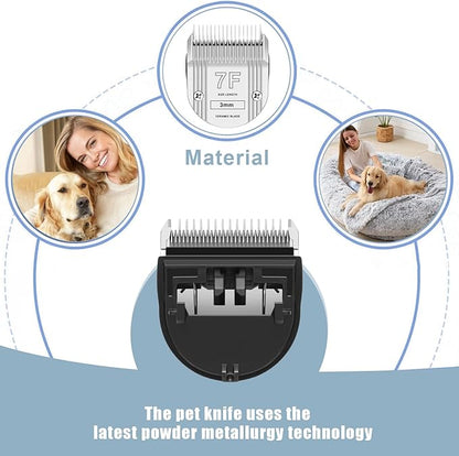 Detachable Pet Dog Grooming Clipper Ceramic Blade,Compatible with Whal Arco, Bravura, Chromado, Creativa, Figura & Motion - Pet, Dog & Horse Clippers,Size 3F-5F-7F