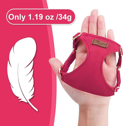 Puppytie No Pull xs Dog Harness with Multifunction Dog Leash,Soft Adjustable No Choke Escape Proof Pet Harness Vest,red,XS