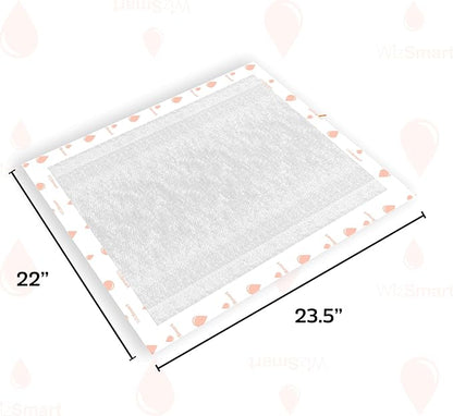 WizSmart Heavyweight Dog Pads – Absorbent, Leak-Proof Pet Training Pads with Stay Put Tabs – Indoor & Outdoor Use for Small Dogs, Crates, Travel – Eco Friendly Upcycled Materials, 50 Count