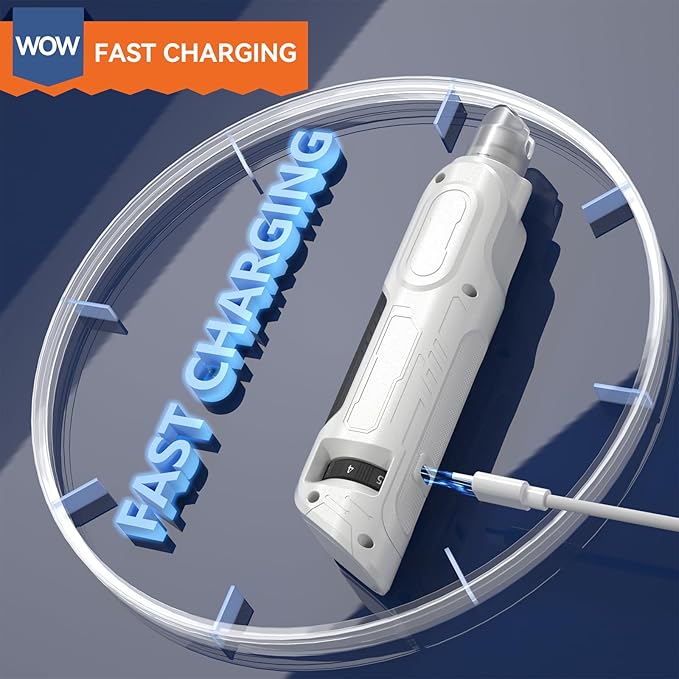 Dog Nail Grinder, 6-Speed Dog Nail Trimmer with 2 LED Lights, Pet Nail Grinder Quiet for Large Medium Small Puppy Dogs/Cats,Rechargeable Electric Dog Nail File with Dust Cap - White