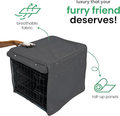 Molly Mutt I'm a Realist Dog Crate Cover, 100% Cotton Canvas Cover with 2 Roll-Up Panels, Ideal for Dog or Cat Crate, Durable, Washable, and Free of Harmful Chemicals, 24" x 18" x 21"