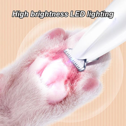 Yolispa Paw Trimmer with LED Light, Ultra-Low Noise Pet Grooming Kit with Replacement Blades, Pet Hair Clippers, Rechargeable Grooming Clippers for Dogs Cats Trimming Paws, Eyes, Ears, Face, and Rump