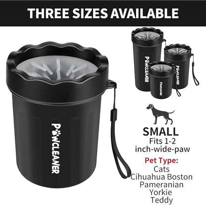 Dog Paw Cleaner for Dogs, (with 3Pcs Absorbent Towels & Adjustable Bath Brush) Dog Paw Washer, Pet Foot Cleaner (Black, Small)