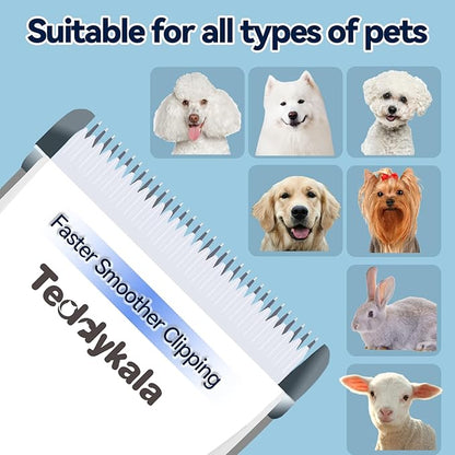 Dog Clippers 33 Tooth Blade, Low Noise and 2200mAh Rechargeable Dog Hair Clipper,Adopting Sheep Shears Standards Professional Pet Hair Clipper for Dogs Cats Animals(Black)