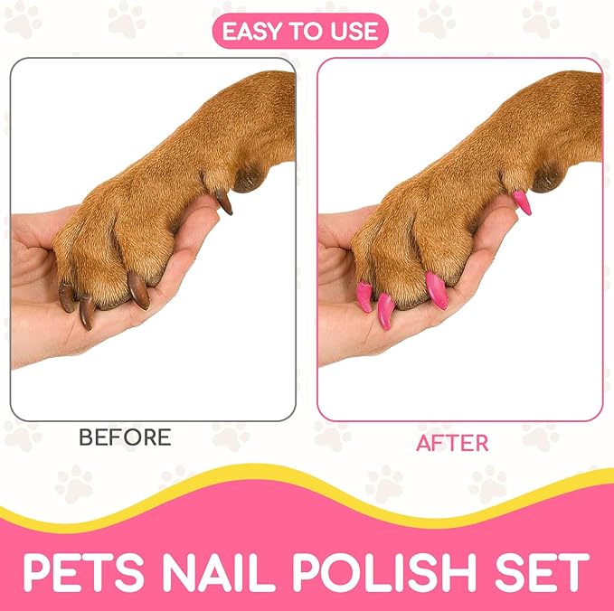 Dog Nail Polish， Dog Nail Polish Pens Quick Dry-8 Colors, Pet Nail Polish Set for Dogs， DIY Dogs Puppy Nails, Dog Safe Nail Polish Non Toxic, Odorless, Easy to Apply