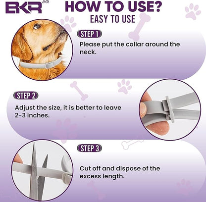 Dog Flea and Tick Collar 2 Pack 8-Month Protection Waterproof Natural Flea Collar for Dogs Safe and Effective Includes Flea Comb and Tick Removal Tool Adjustable Size for All Dogs & Puppies