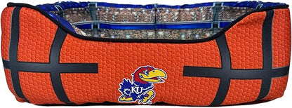 NCAA Kansas Jayhawks Stadium Dog Bed, Pet Pillow Bed for Dogs, Sporty Football Dog Bed and Lounge Cushion