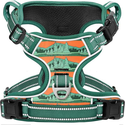 Timos No Pull Dog Harness,No Choke Front Clip Dog Reflective Harness,Adjustable Soft Padded Pet Vest with Easy Control Handle for Small Dogs,Wilderness,S