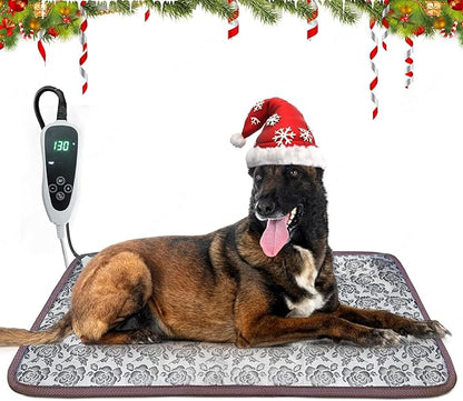 Large Dog Heating Pad 34x21in Waterproof Pet Heating Pad for Smart Thermostat Switch, Whelping Supplies Heated Dog Bed,Adding Wire Rope Wires Puppy Heating Pad Mat-Whelping Box for Dogs-Rose