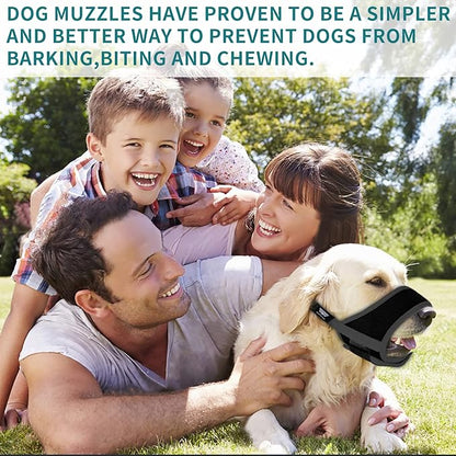 Dog Muzzle for Medium Dogs, Dog Muzzle for Large Dogs Biting, Soft Nylon Muzzle Anti Biting Barking Chewing,Air Mesh Breathable Drinkable Adjustable Pet Muzzle for Medium Large Dogs XL Black