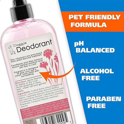 Wahl USA Cornflower Aloe Pet Deodorant Spray for All Dogs & Cats – Clean Fresh Smell Refreshes & Deodorizes – 8 oz - Model 820009A