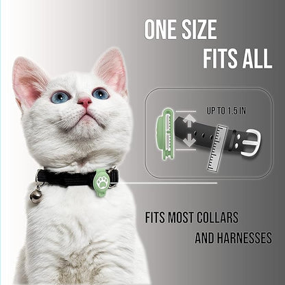 Case for Apple AirTag Pet Tracker Pet Anti-Lost Finder Dog Cat Collar Accessories Backpacks Cameras Purses Bicycles Suitcases Travel Accessories (Green), 2.24x1.46x0.6 inch