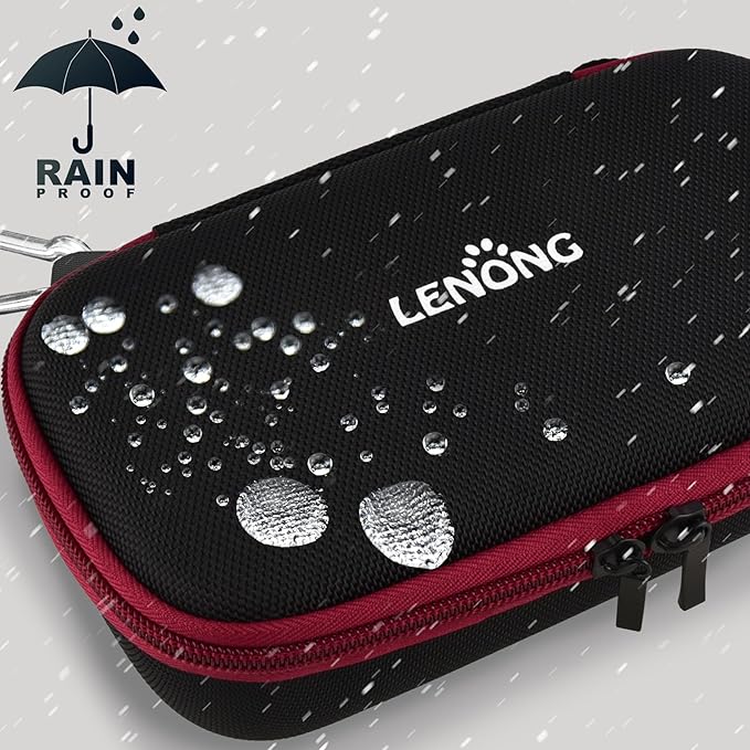LENONG Small Hard Case Portable Protection Accessories Bag for Nail Grinders, Shaver, Cell Phone, Earphone, Power Bank, Charger, Cable, Key - Mesh Inner Pocket Universal Carrying Bag