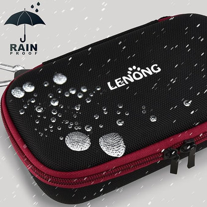 LENONG Small Hard Case Portable Protection Accessories Bag for Nail Grinders, Shaver, Cell Phone, Earphone, Power Bank, Charger, Cable, Key - Mesh Inner Pocket Universal Carrying Bag