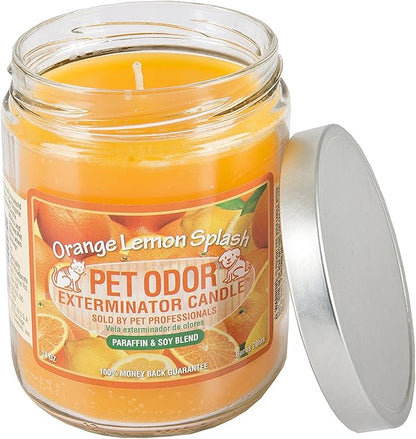 Pet Odor Specialty Pet Products Exterminator, 13 Ounce Orange Lemon Splash Jar Candle and 13 Ounce Clothesline Fresh Jar Candle
