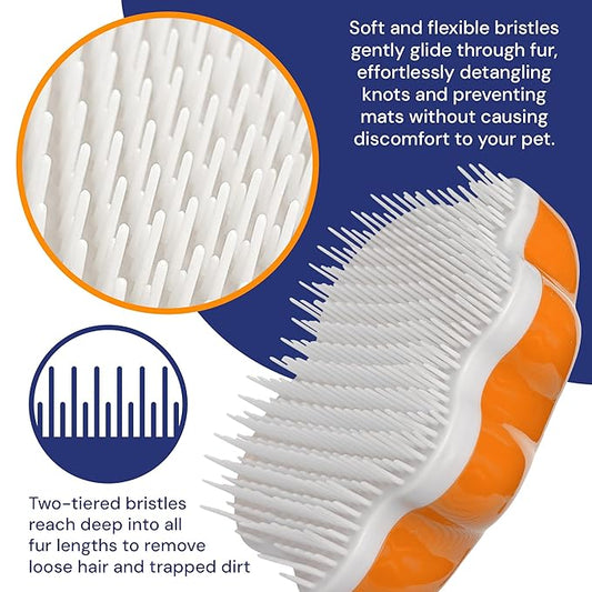 Large 5" Dog Pet Hair Massaging Brush Grooming Tool for Cats Dogs Long or Short Hair Tangerine Orange