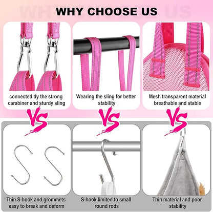 Dog Grooming Hammock - Adjustable Pet Grooming Hammock for Cats& Dogs, Breathable Dog Hanging Sling Holder with Nail Clippers& Nail File (Pink, Medium)