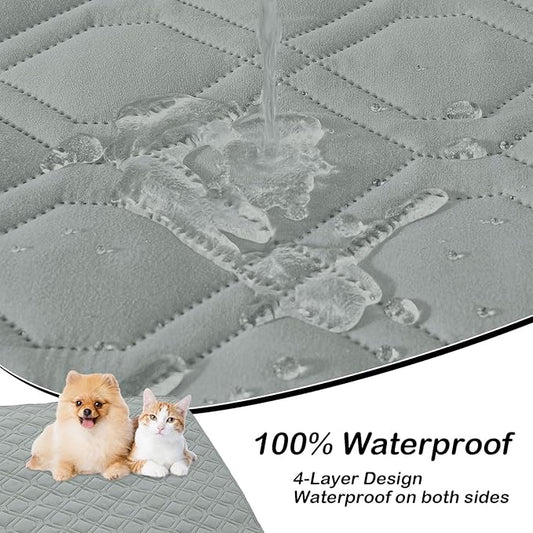 hyha Waterproof Dog Bed Blanket, Soft Dog Bed Cover Pet Blankets, Washable Couch Sofa Cover for Dogs, Reversible Pet Sofa Covers for Furniture (40x50 Inch, Grey/Light Grey)