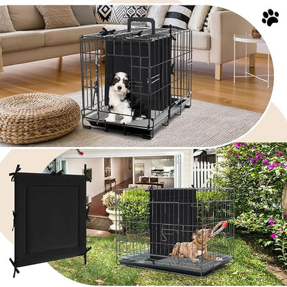 Thyle Dog Crate Divider Panel (Without Crate), Black Thick Dog Kennel Divider with Ties, Puppy Accessories for Puppy Training(28.5" H X 27" W for 42" Crate)