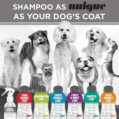 TropiClean Perfect FurDetangler Spray for Dogs - Made in USA - Detangling & Dematting Formula - Removes Mats & Knots for Gentle, Easy Brushing - Naturally Derived, 8oz