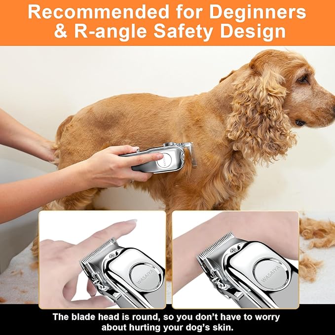 Dog Clippers for Grooming, Professional Dog Grooming Clippers, Heavy Thick Hair&Coats, Low Noise, Cordless, LED Display, Small & Large Dogs Cats, Pets and Animals