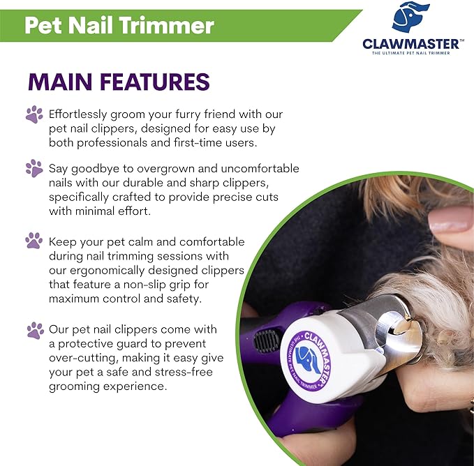 LED Pet Nail Clippers – Illuminated Dog & Cat Claw Trimmer with 3.5mm Stainless Steel Blade, Safety Guard & Built-in Light for Safe, Easy Grooming