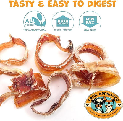 Beef Trachea for Dogs Smoke Rings - Natural Dog Chews Rawhide Free - Rich in Glucosamine Chondroitin for Joint Support, Mobility, & Training - Crunchy Dog Trachea Treats - (10 oz)