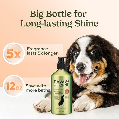 PAWFUME Deshedding Dog Shampoo and Conditioner, Show Dog, 1-Pack – Nourish & Detangle for Silky Soft Coat – Probiotic, Deep-Cleaning, pH-Balanced Formula – Salon-Quality Shampoo for Dogs