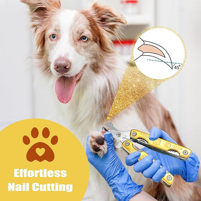 Heavy Duty Dog Nail Clippers for Thick Nail 【Cut Nails Like Butter】, Quite Sharp Pet Nail Clippers for Large Dogs, Easy & Safe Dog Nail Trimmer for Large Medium Small Dogs Cat with Nail File
