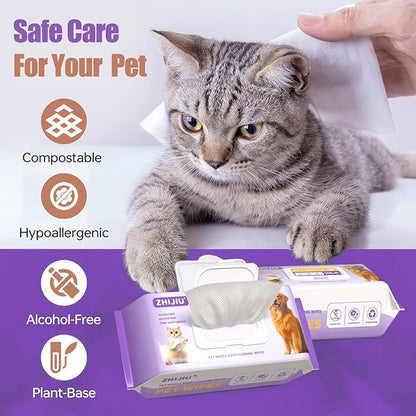 Dog Wipes for Paws and Butt, Pet Wipes for Dogs, Unscented Dog Grooming Wipes for Paws, Butt, Face and Body, Hypoallergenic Dog Cleaning Wipes, Cat Wipes- 400 Count