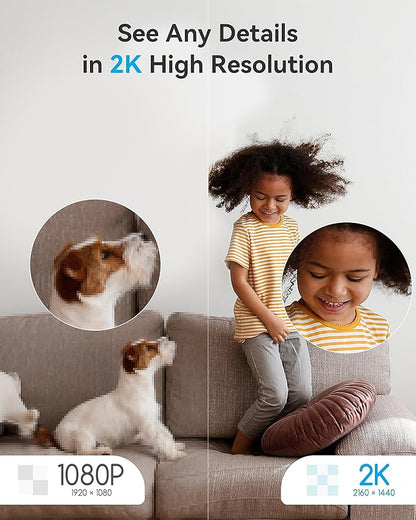 blurams Pet Camera 2K, Cameras for Home Security with One-Touch Call, Dog Camera w/Color Night Vision, Motion Tracking, Cloud & SD Card Storage (2.4GHz Wi-Fi)