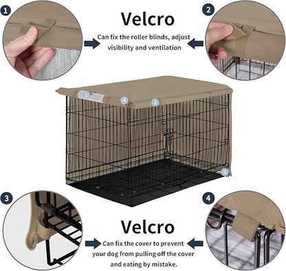 Easy-Going Dog Crate Cover 54 Inch Dog Kennel Cover for Dog, Cage Covers for Dog Crates Fit (54" L x37 W x 45" H) Camel